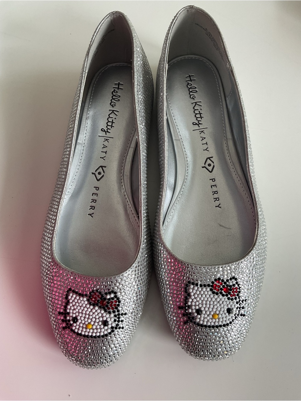 Katy Perry Collections Silver X Collections Crystal Hello Kitty Ballet Flats Sz6